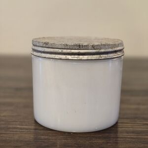 VTG 40s Hazel Atlas Milk Glass Cold Cream Jar Vanity Container w Lid